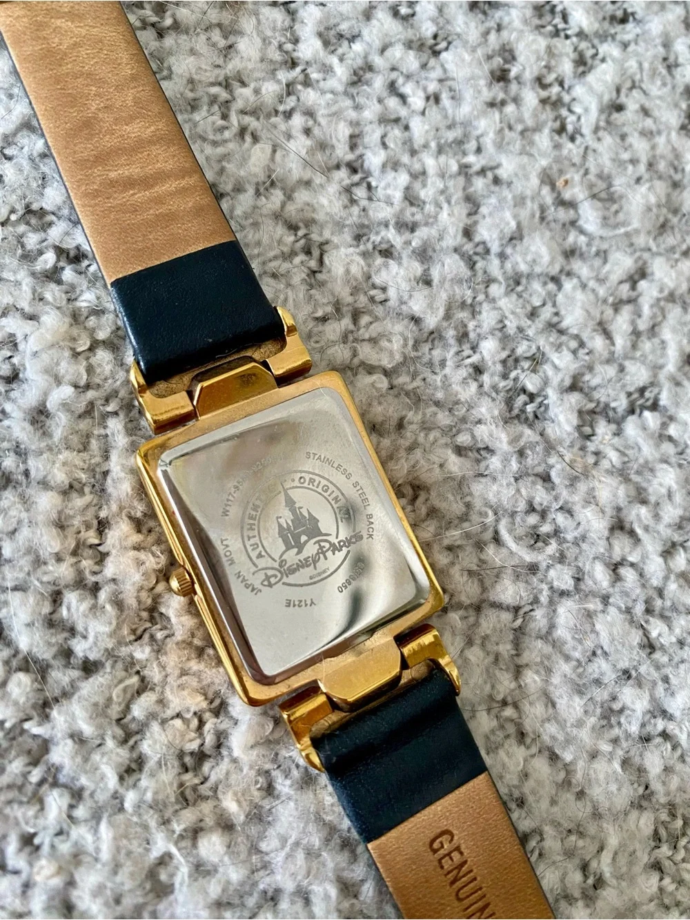 Disney Parks Art Deco Black and Gold Crystal Accent Ladies Watch